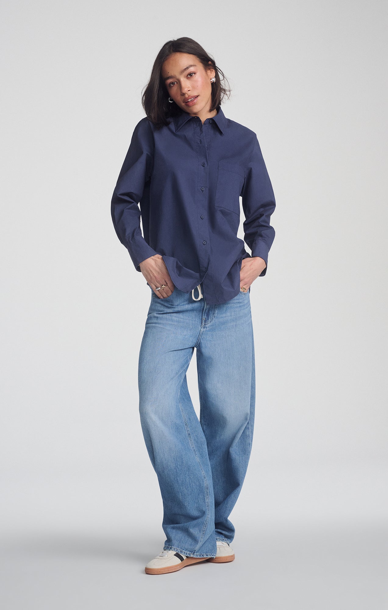 LONG SLEEVE BUTTON-UP SHIRT IN NAVAL ACADEMY - Mavi Jeans