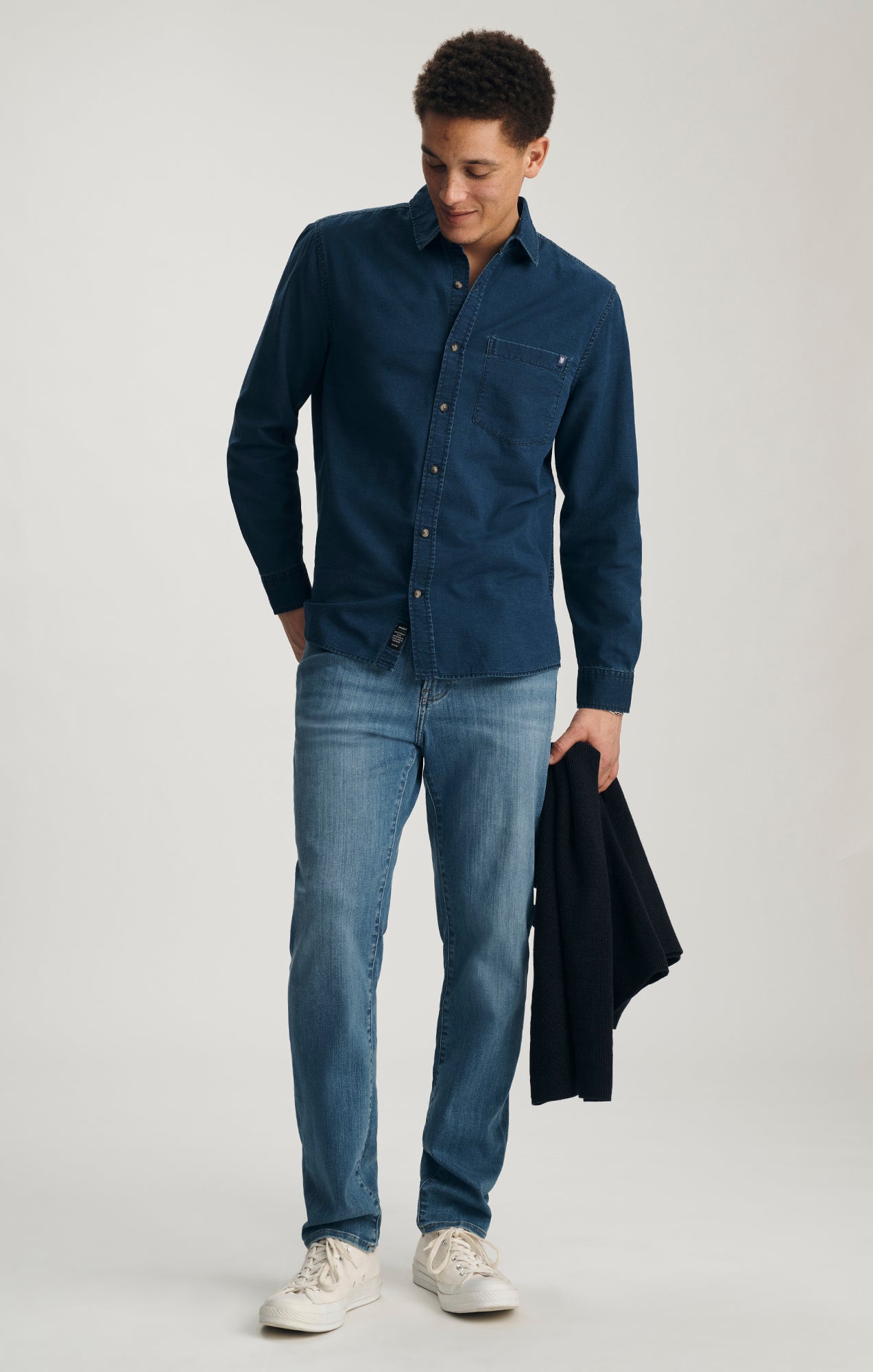 ONE POCKET BUTTON-UP SHIRT IN INDIGO - Mavi Jeans