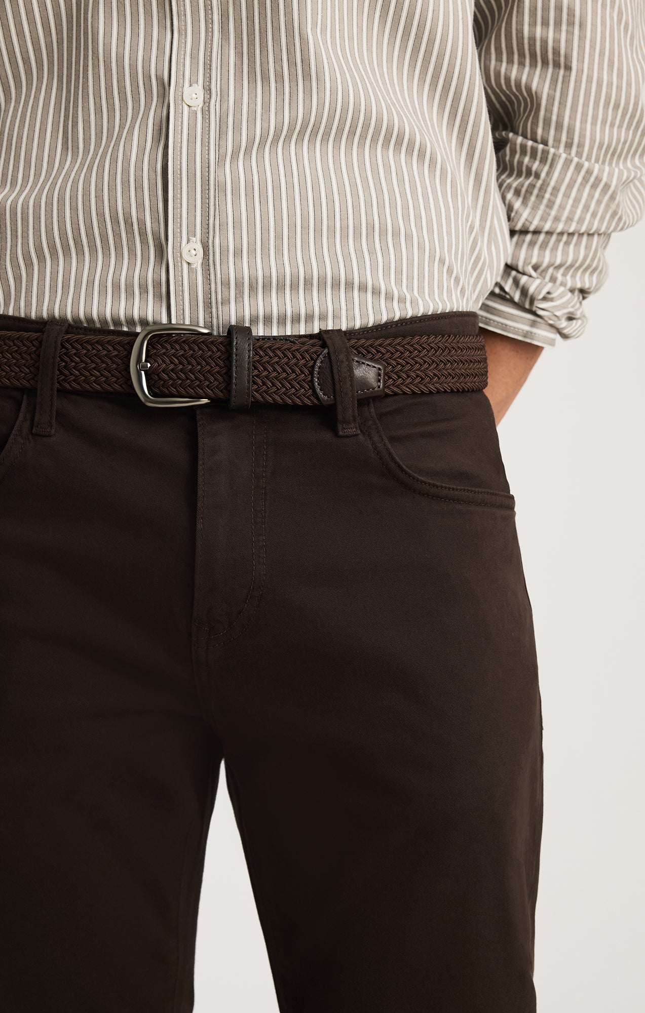 BRAIDED BELT IN BROWN