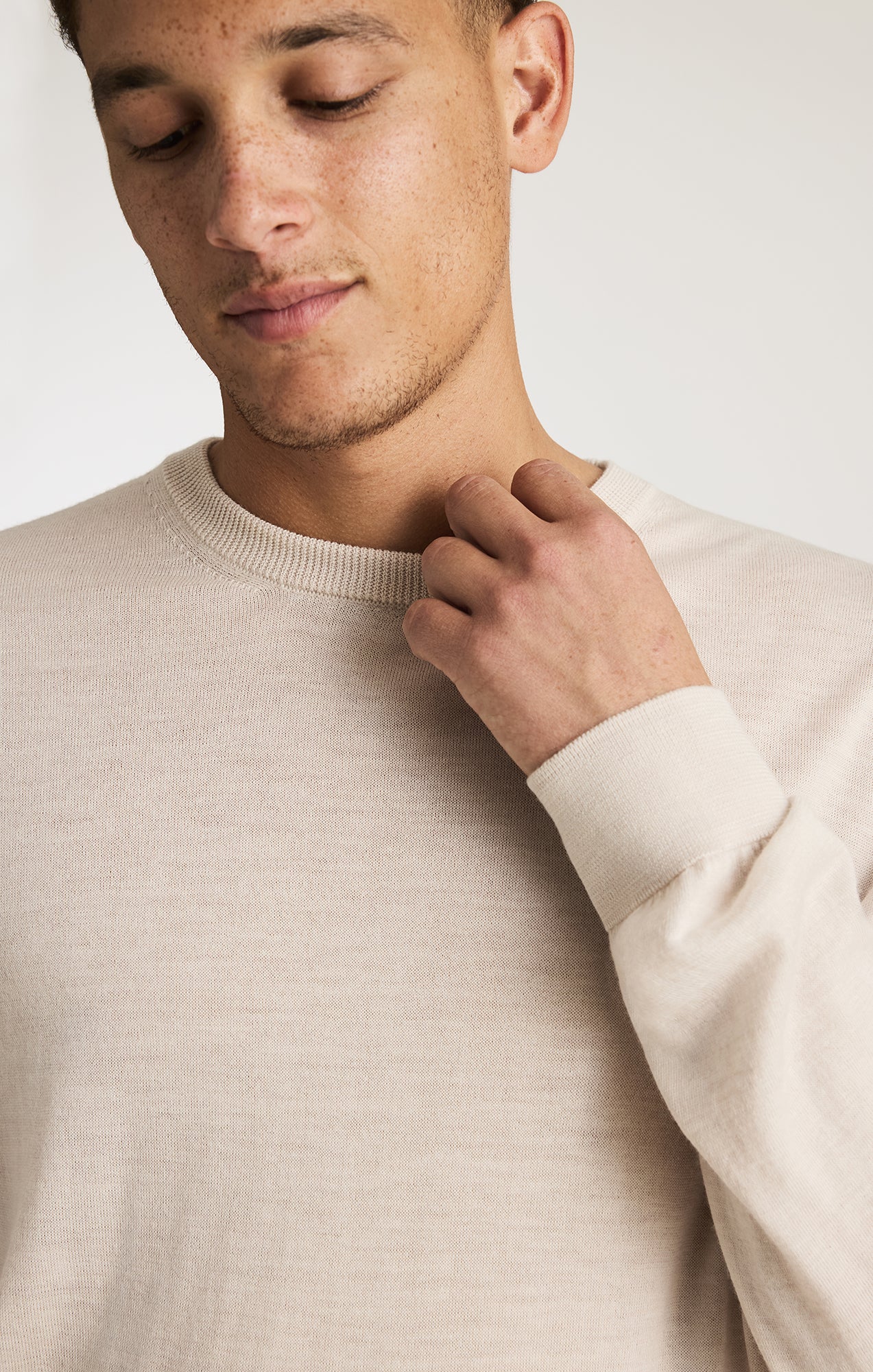 Mavi Men's Edition Merino Wool Crew Neck Sweater In Beige – Mavi Jeans