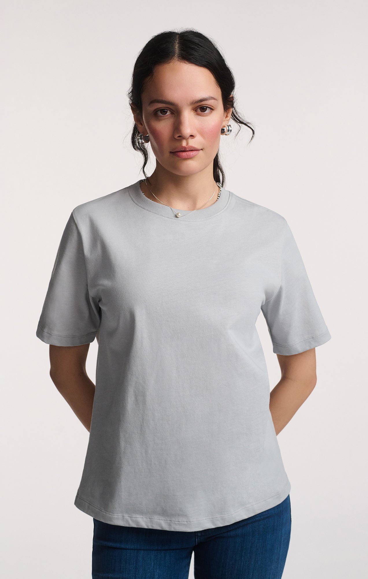 SHORT SLEEVE CREW NECK T-SHIRT IN HIGH-RISE - Mavi Jeans