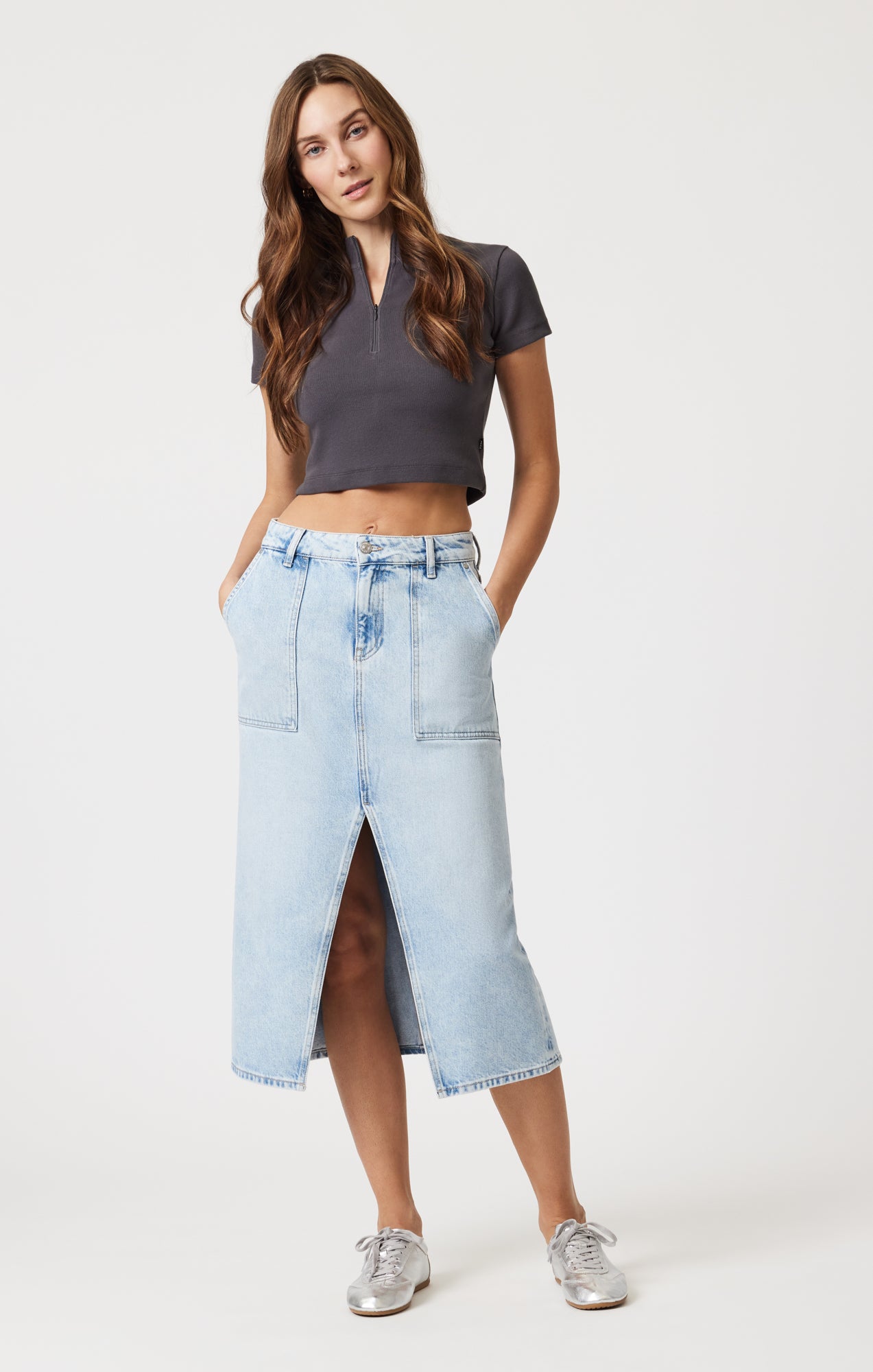 SAVINA DENIM SKIRT IN BLEACHED WELL BLUE - Mavi Jeans