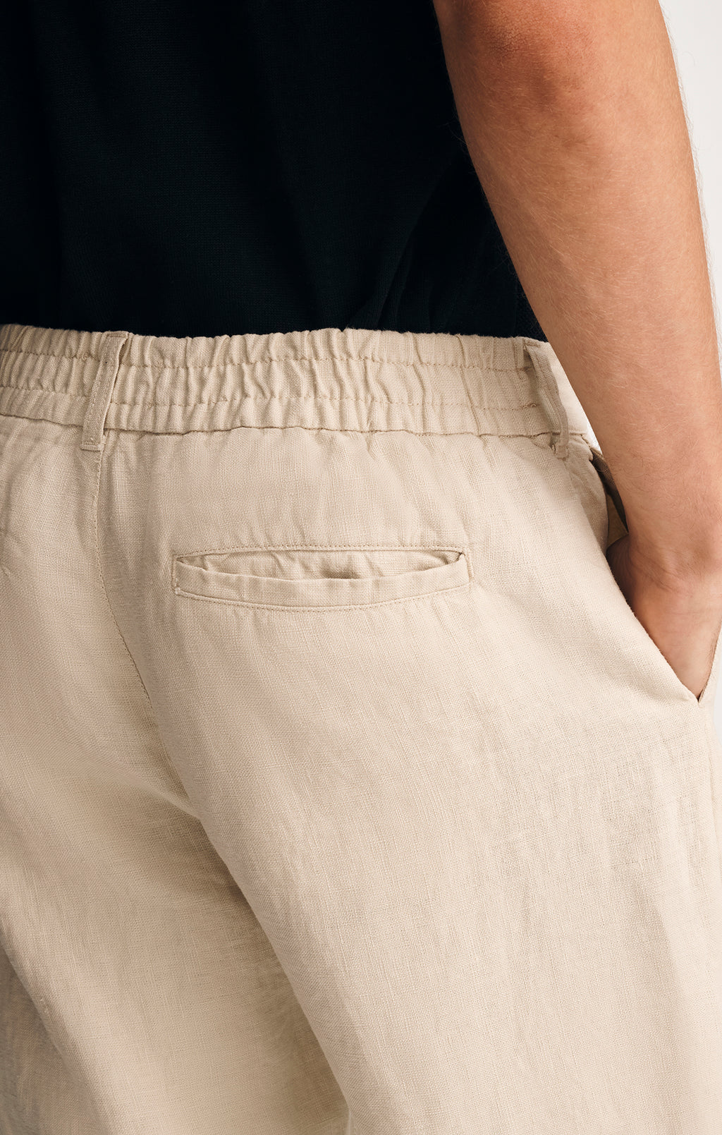 LINEN DRAWSTRING STRAIGHT LEG PANTS IN MOONSTRUCK - Mavi Jeans