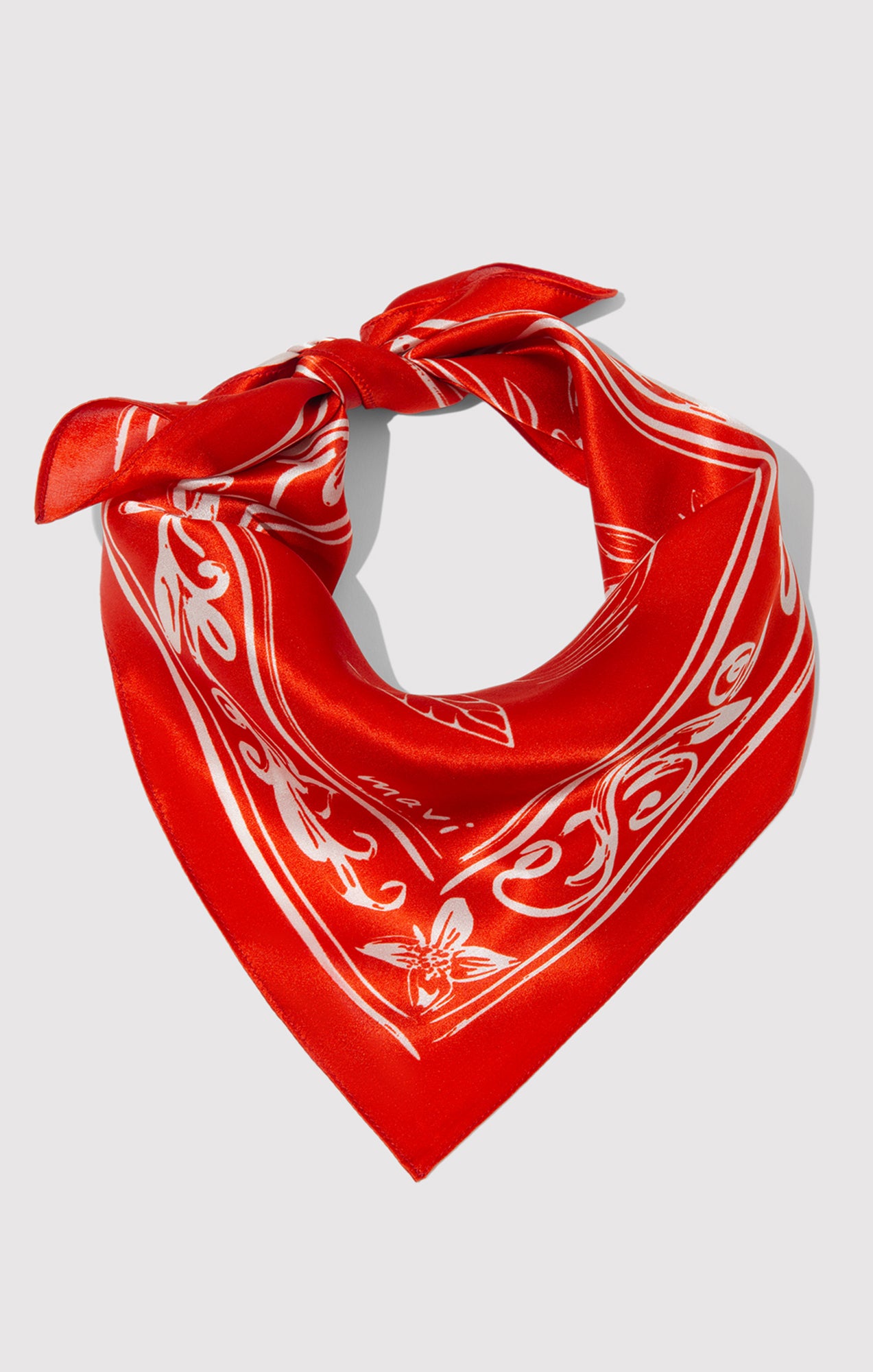 SMALL SILK PICNIC BANDANA IN RED - Mavi Jeans