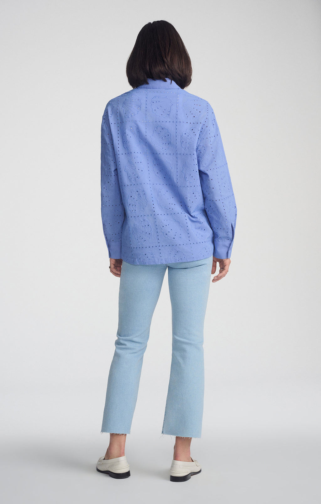 EYELET BUTTON-UP SHIRT IN PERSIAN JEWEL - Mavi Jeans