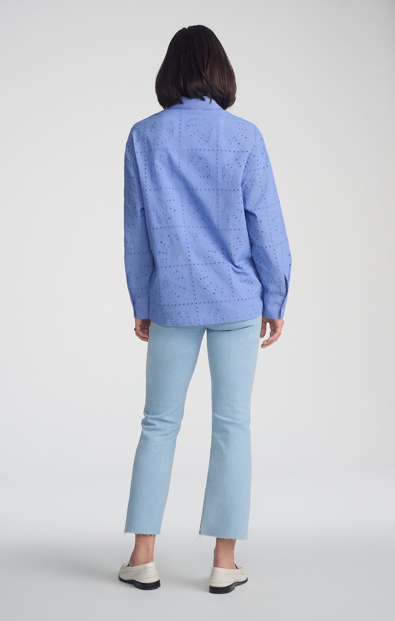 EYELET BUTTON-UP SHIRT IN PERSIAN JEWEL - Mavi Jeans