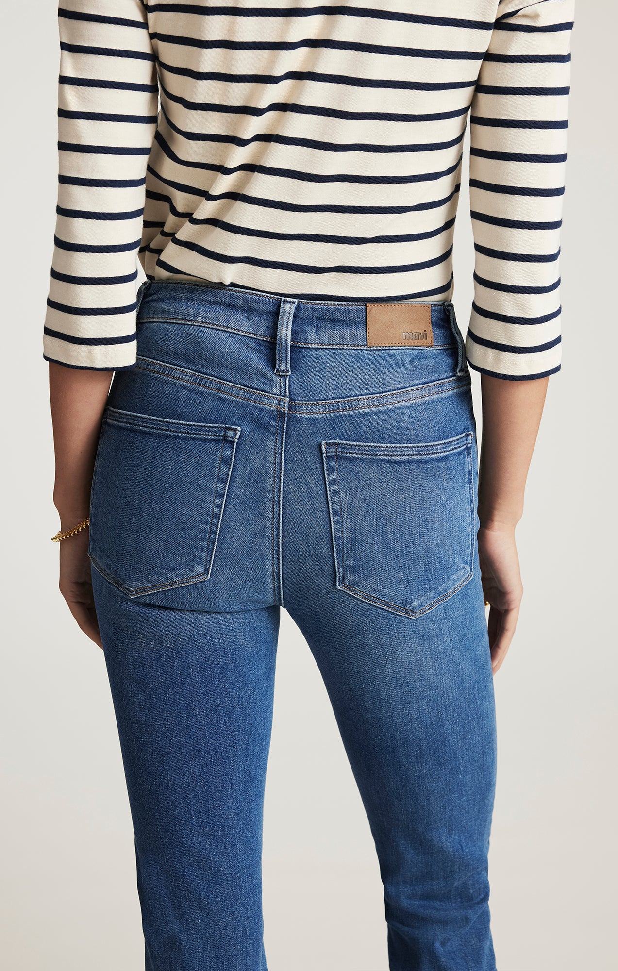 KENDRA STRAIGHT LEG IN MID BRUSHED FLEX BLUE - Mavi Jeans