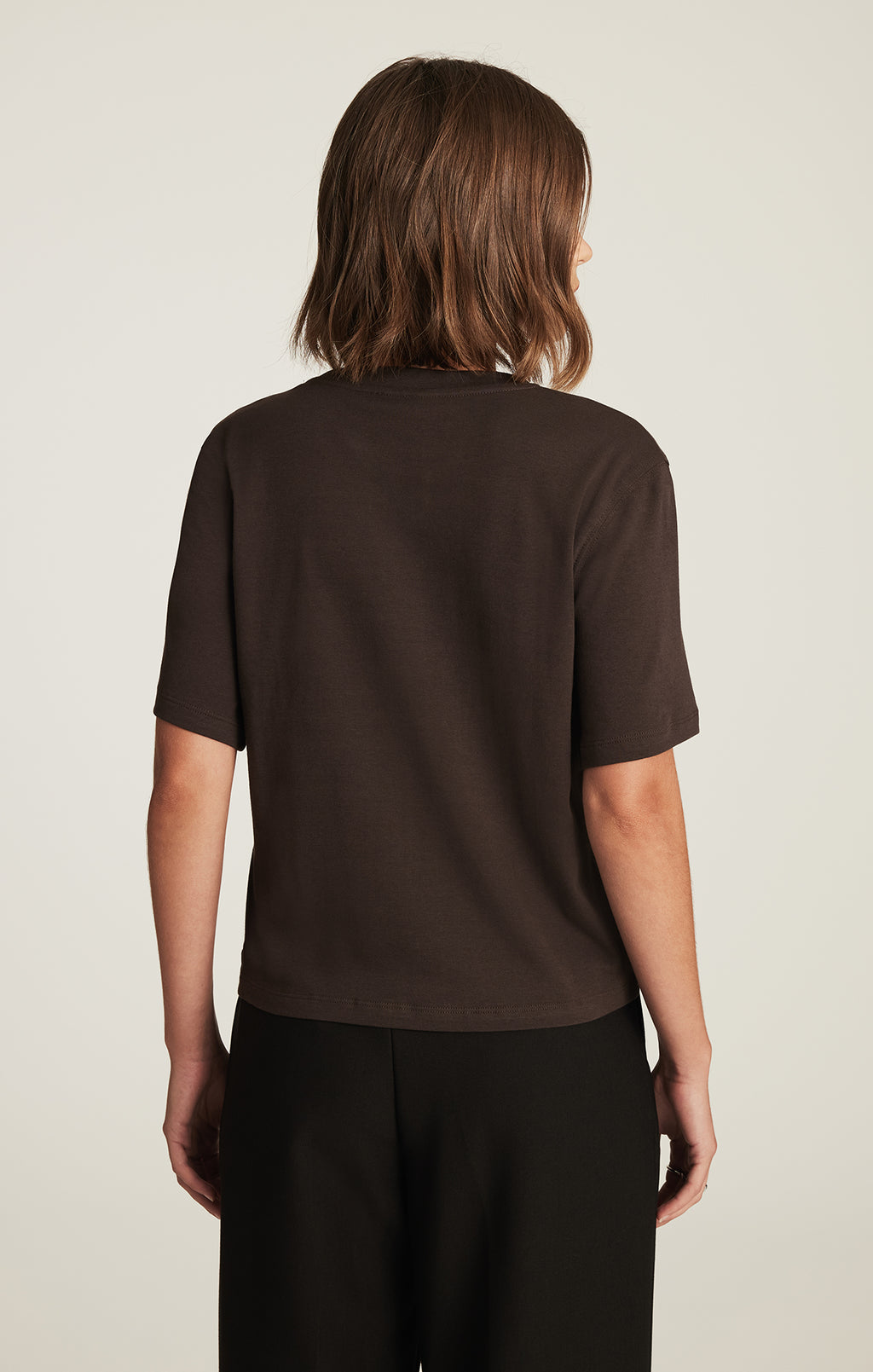 EDITION CREW NECK T-SHIRT IN CHOCOLATE BROWN