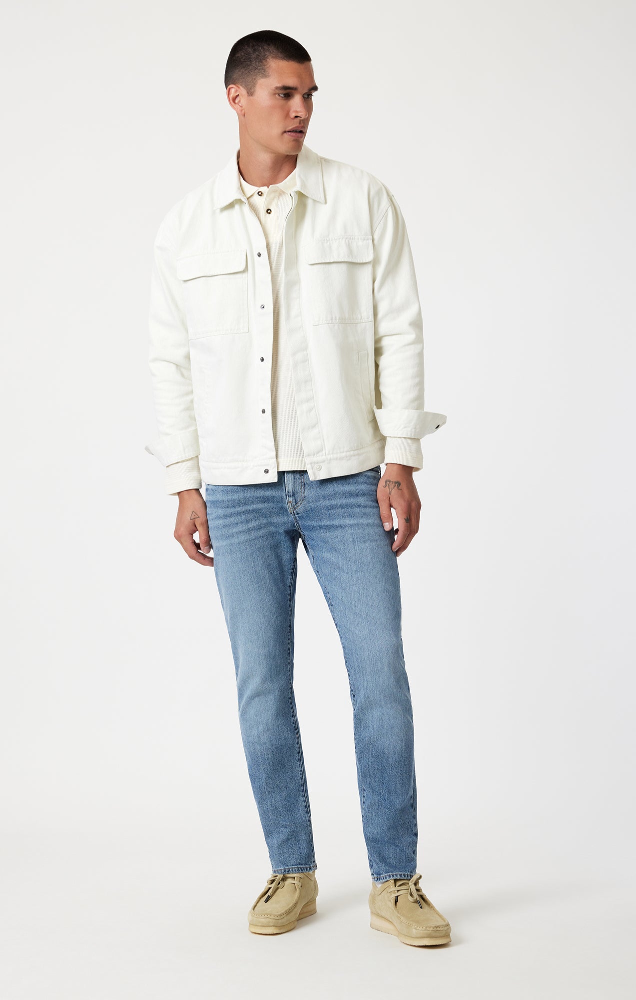 MARCUS SLIM STRAIGHT LEG IN LIGHT BRUSHED CLASSIC BLUE - Mavi Jeans