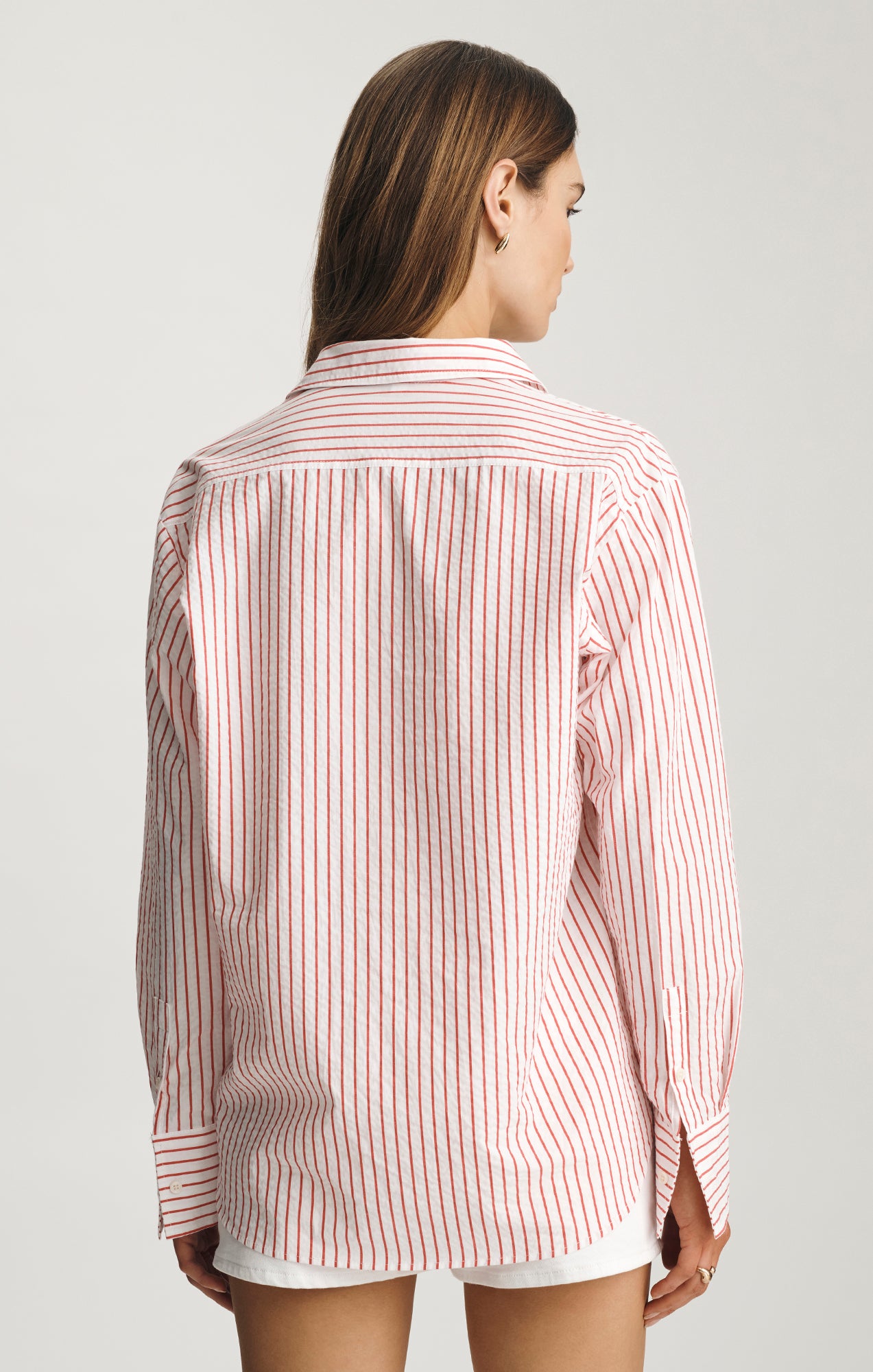 LONG SLEEVE BUTTON-UP SHIRT IN RED STRIPED - Mavi Jeans