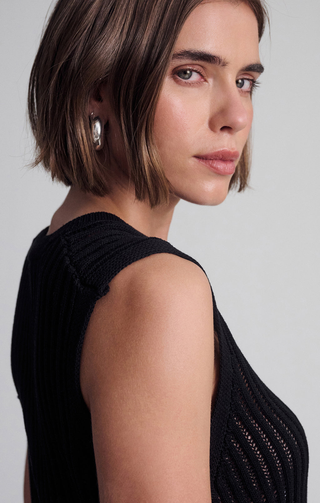 SLEEVELESS KNIT TOP IN BLACK - Mavi Jeans