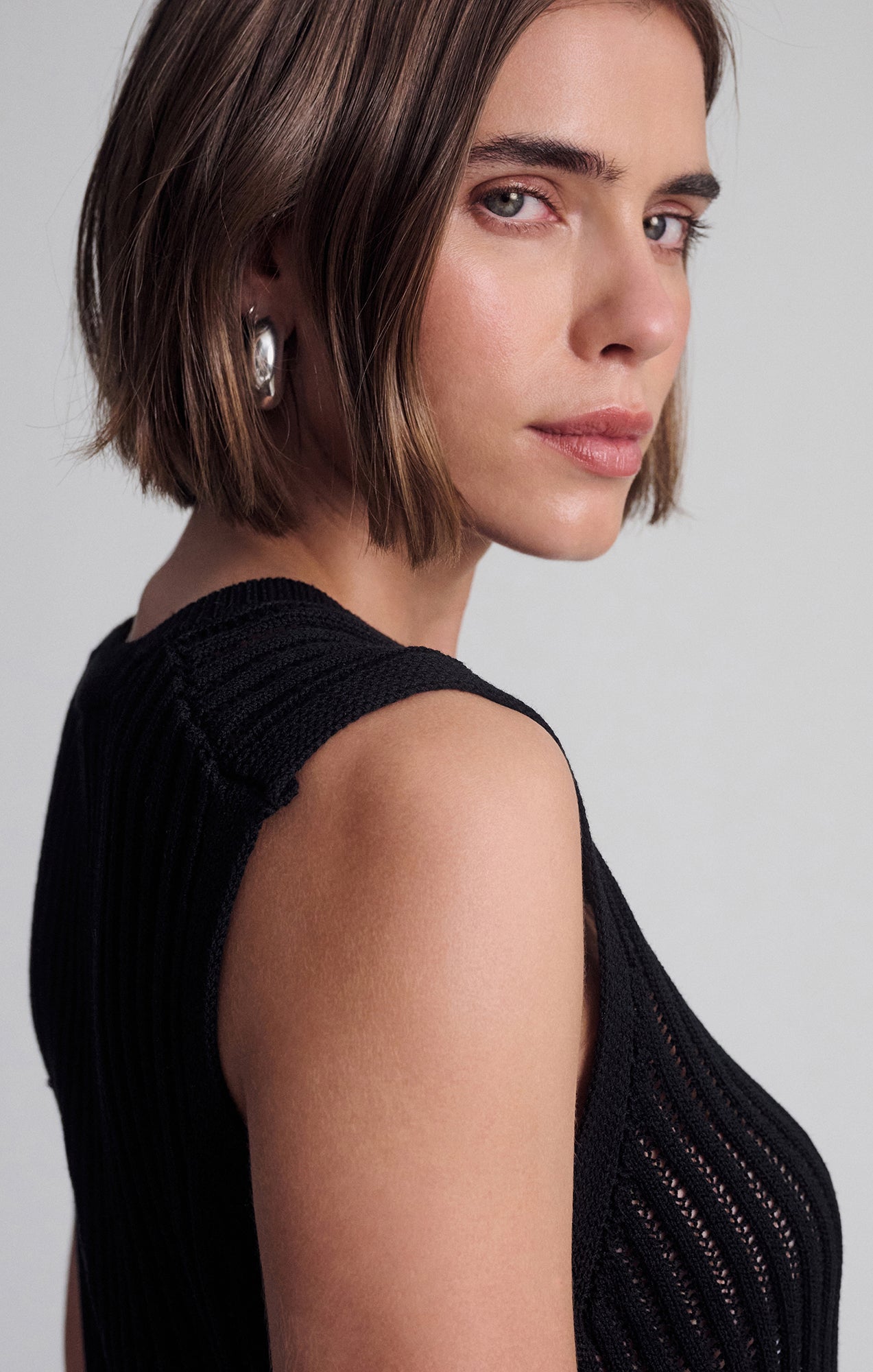 SLEEVELESS KNIT TOP IN BLACK - Mavi Jeans