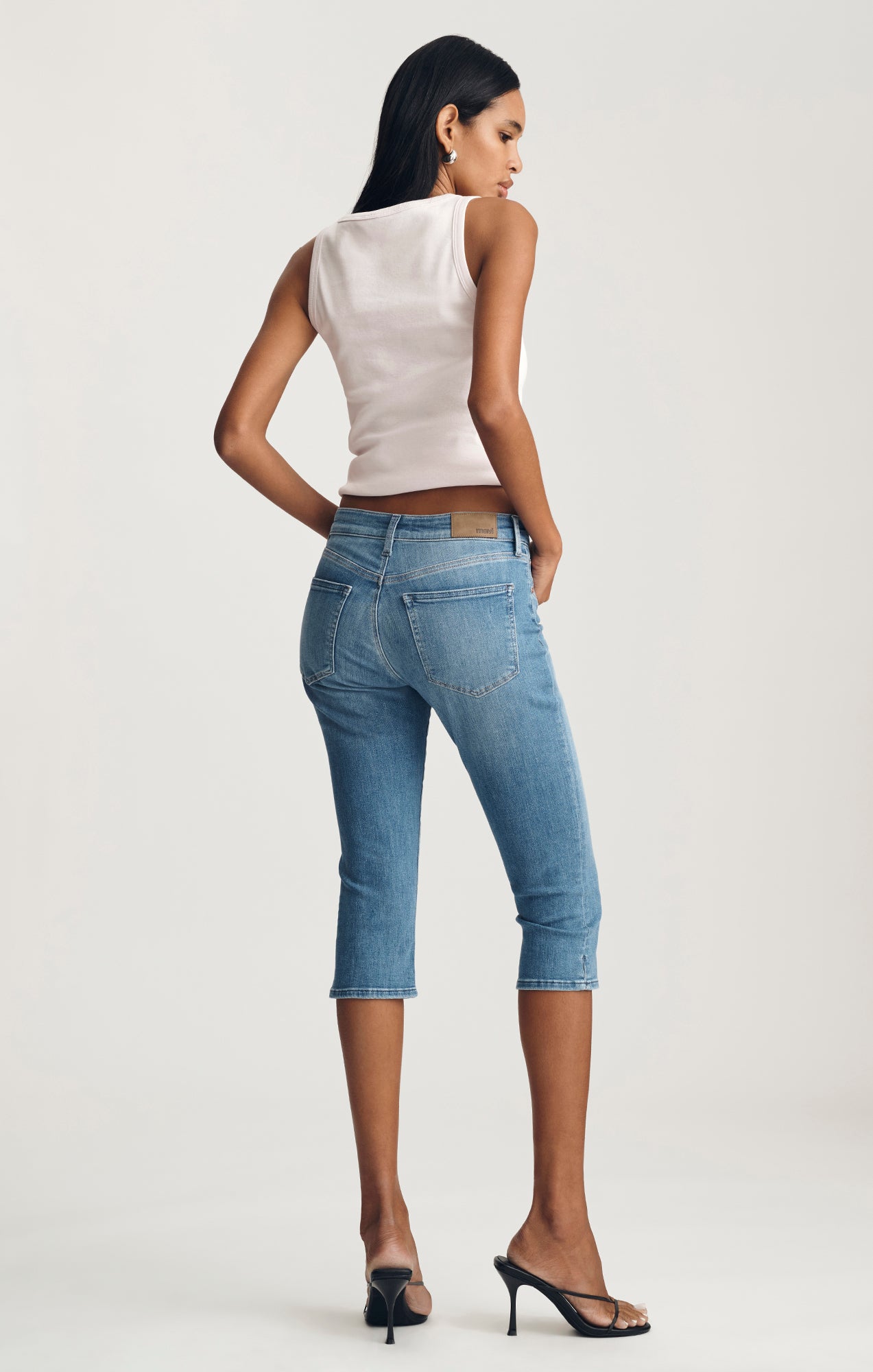 HILARY CAPRI IN BLUE BRUSHED FLEX BLUE - Mavi Jeans