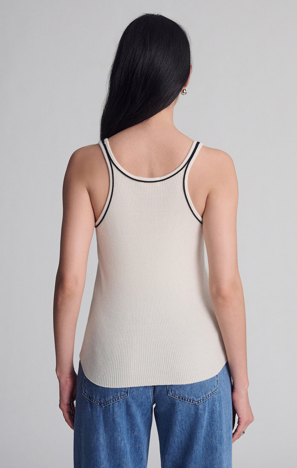 SCOOP NECK TANK TOP IN SEEDPEARL - Mavi Jeans