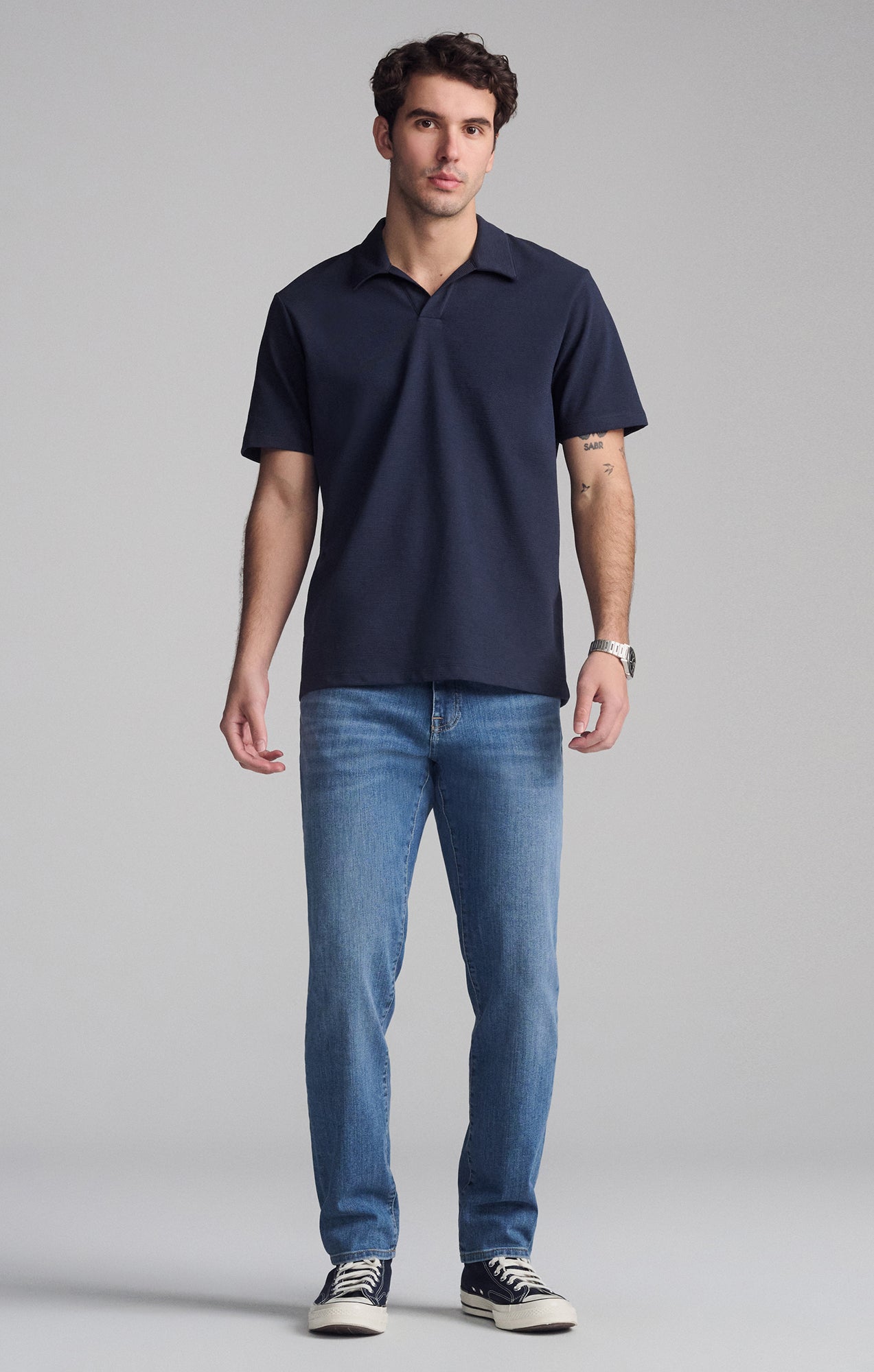 BUTTONLESS POLO SHIRT IN TOTAL ECLIPSE - Mavi Jeans