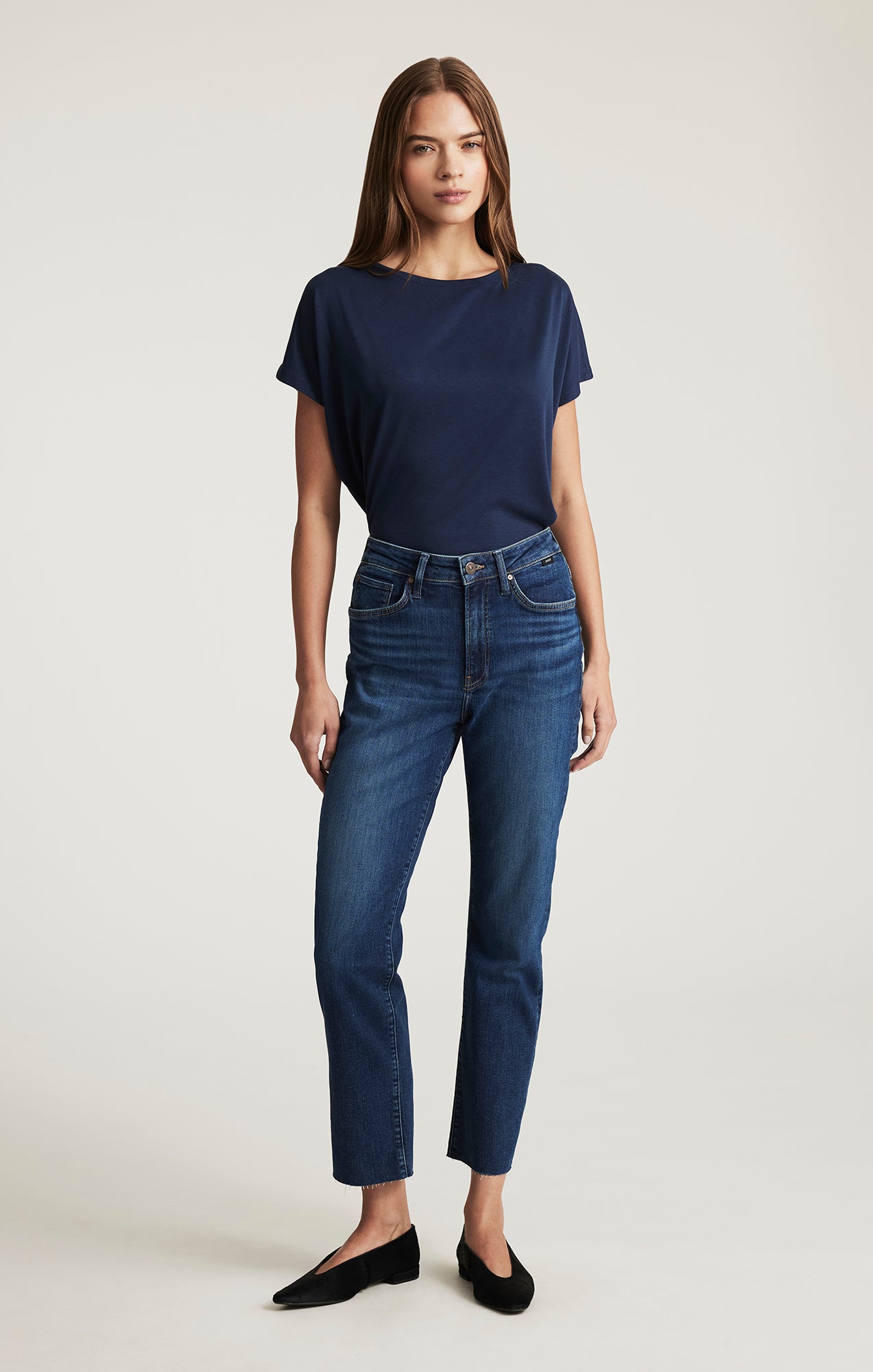NEW YORK STRAIGHT LEG IN DARK BRUSHED FLEX BLUE - Mavi Jeans