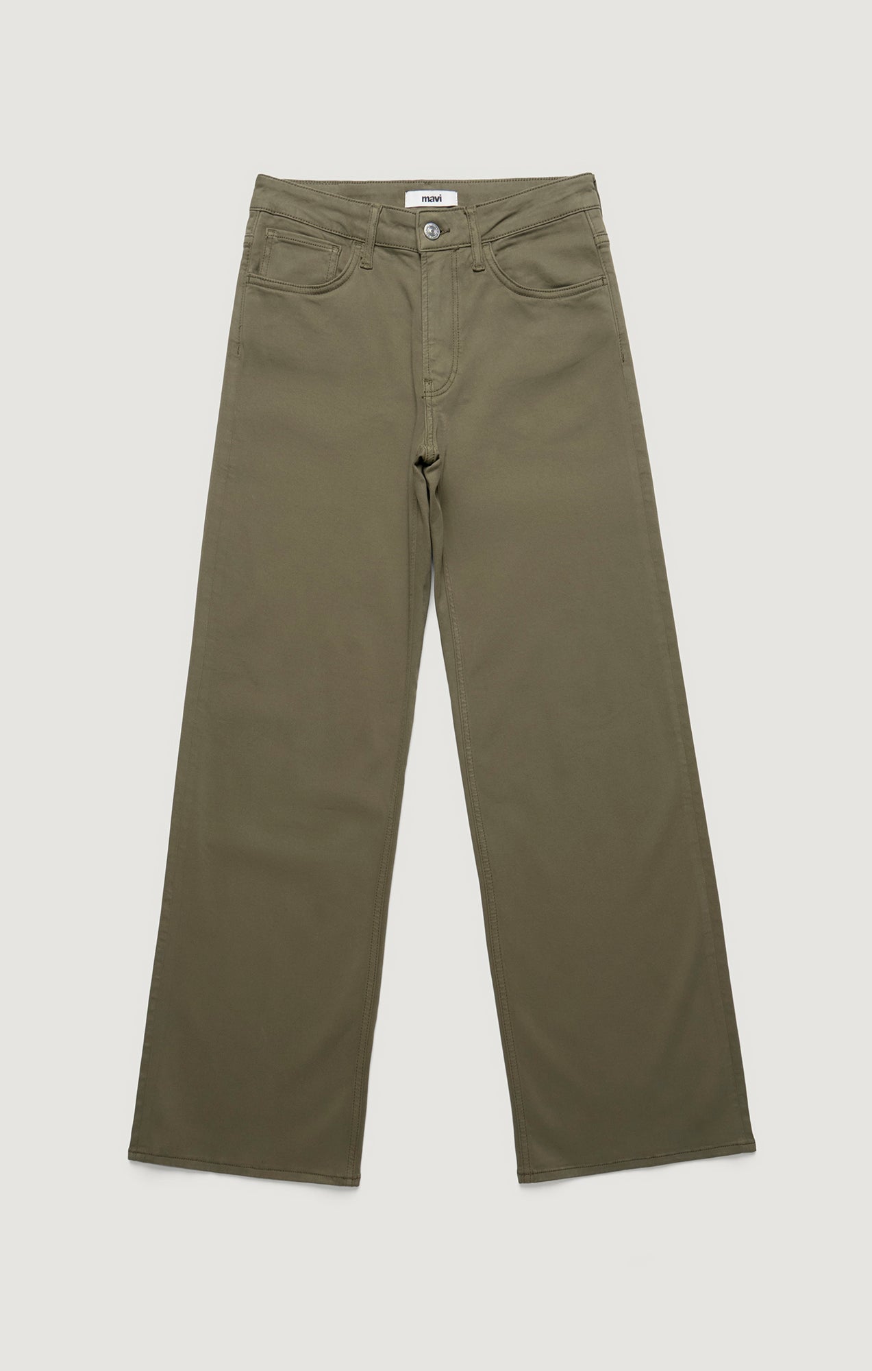 ALENA WIDE LEG IN DARK OLIVE SATEEN - Mavi Jeans