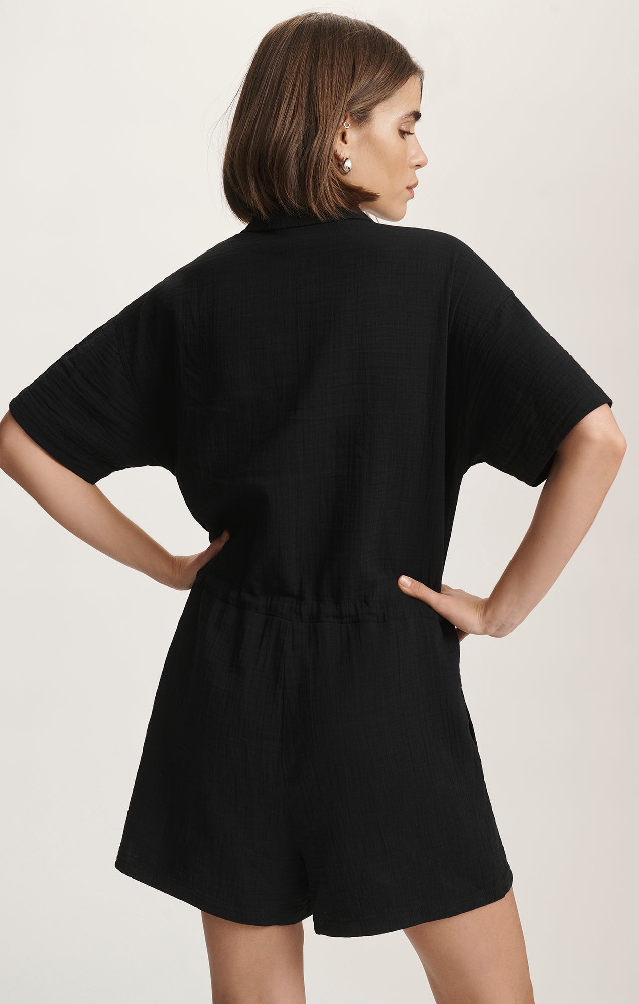 Mavi Women's Cinched Waist Romper In Black – Mavi Jeans