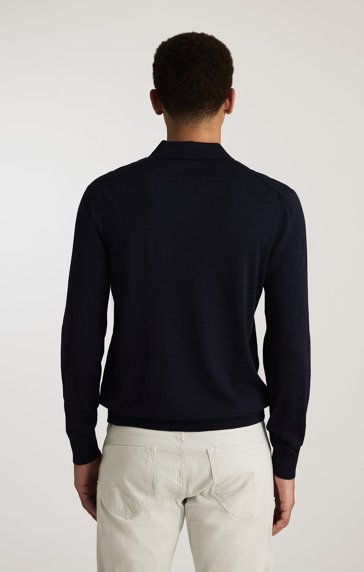 EDITION WOOL POLO SWEATER IN TOTAL ECLIPSE