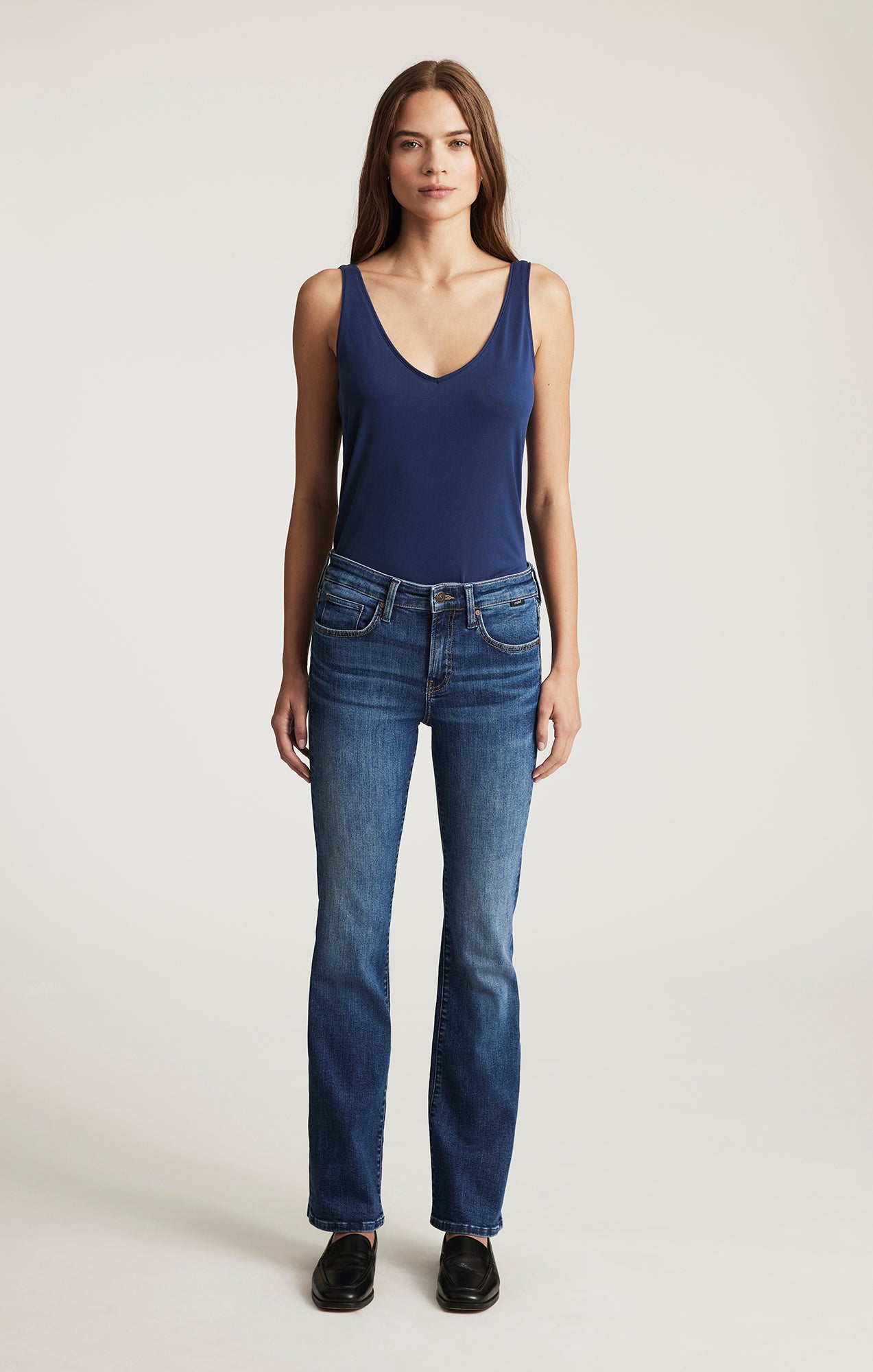 Mavi Women's Vicky Bootcut In Dark Brushed Flex Blue – Mavi Jeans