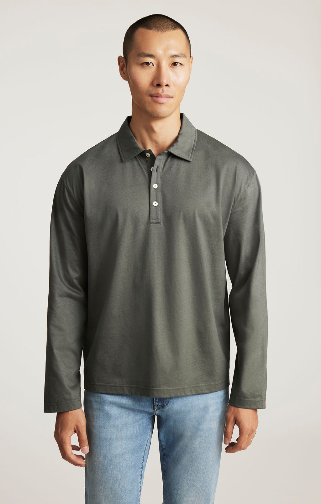 EDITION LONG SLEEVE POLO T-SHIRT IN URBAN CHIC - Mavi Jeans
