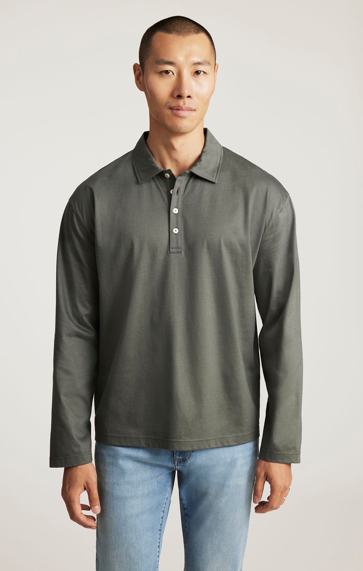 EDITION LONG SLEEVE POLO T-SHIRT IN URBAN CHIC - Mavi Jeans