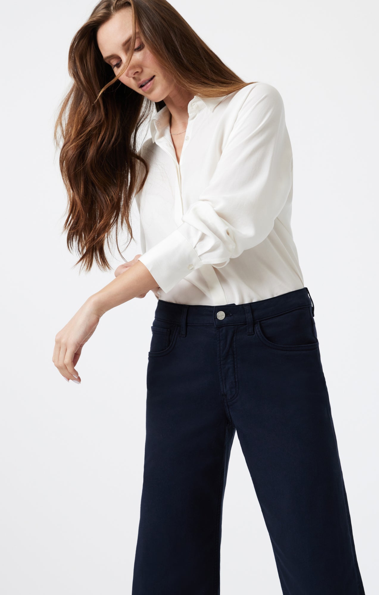 LONG SLEEVE TENCEL SHIRT IN ANTIQUE WHITE - Mavi Jeans