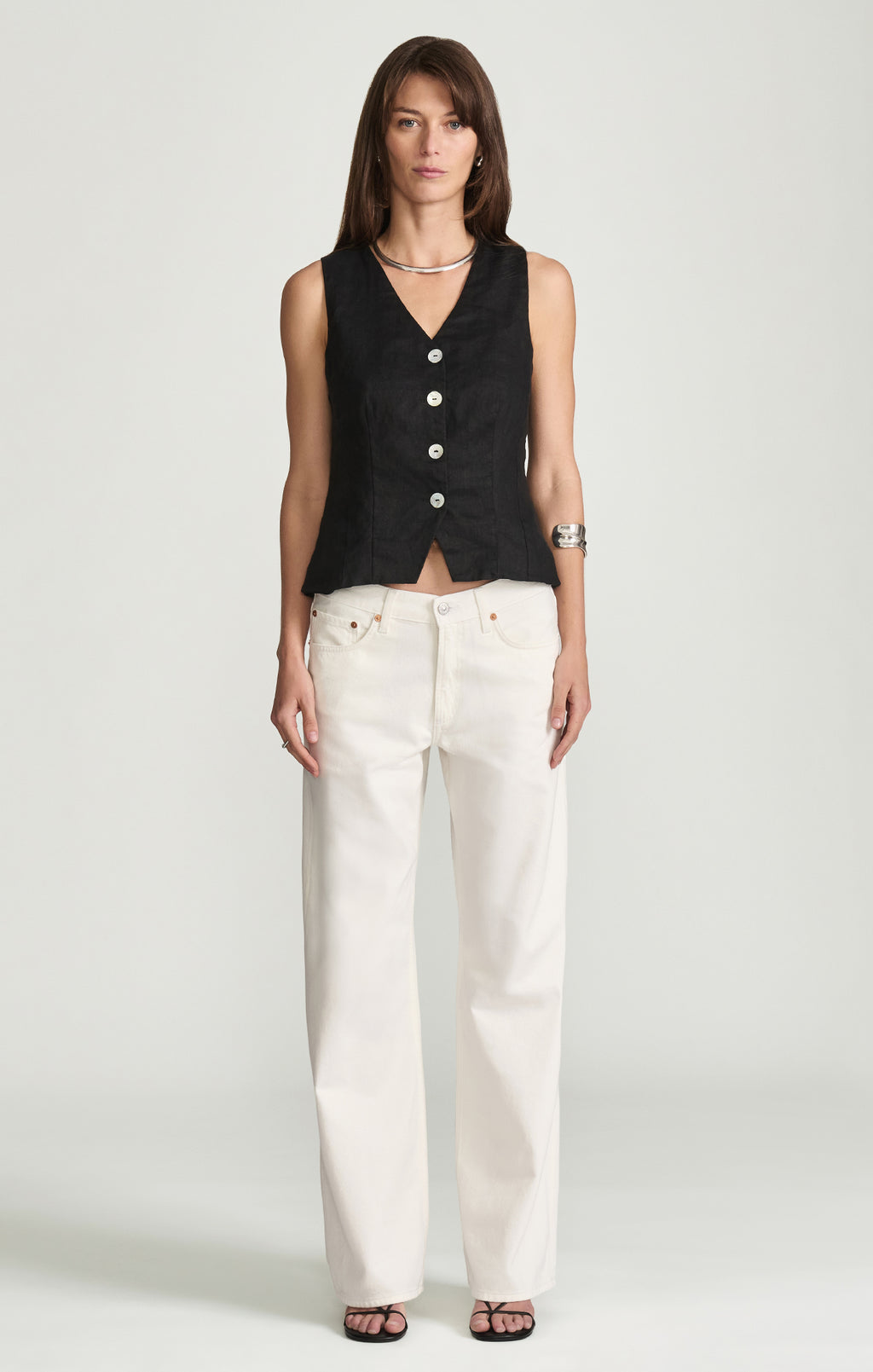 SANDY WIDE LEG IN OFF-WHITE CLASSIC BLUE - Mavi Jeans