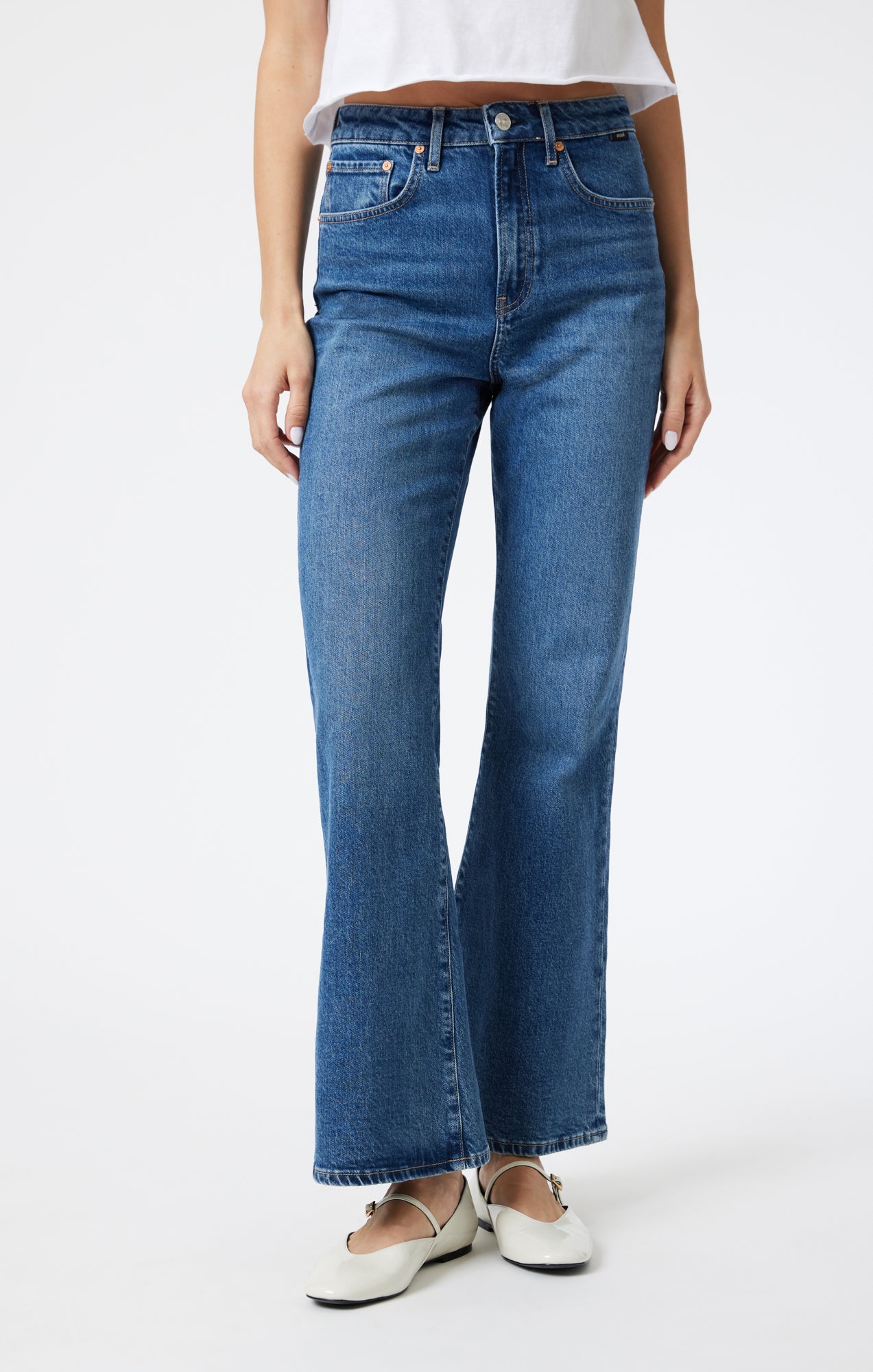 LOS ANGELES FLARE IN MID BRUSHED CLASSIC BLUE - Mavi Jeans