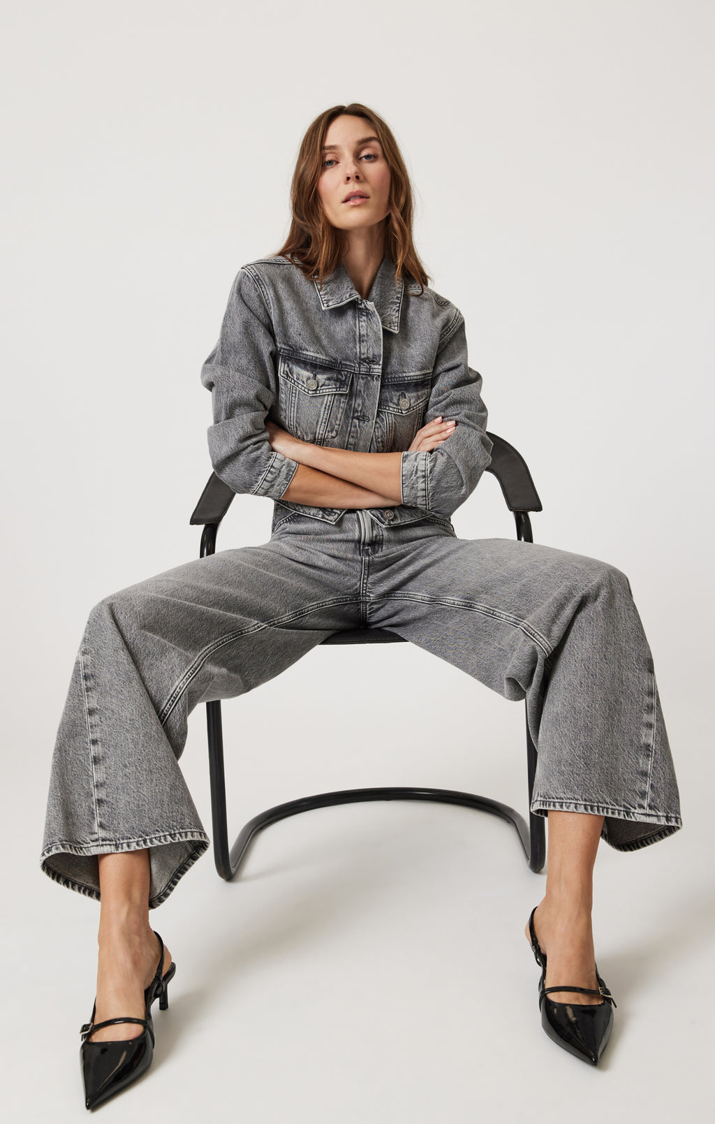 SIENA WIDE LEG IN LIGHT SMOKE DENIM - Mavi Jeans