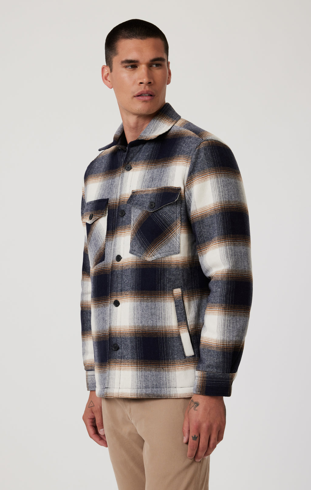 PLAID SHACKET IN BROWN CHECK - Mavi Jeans