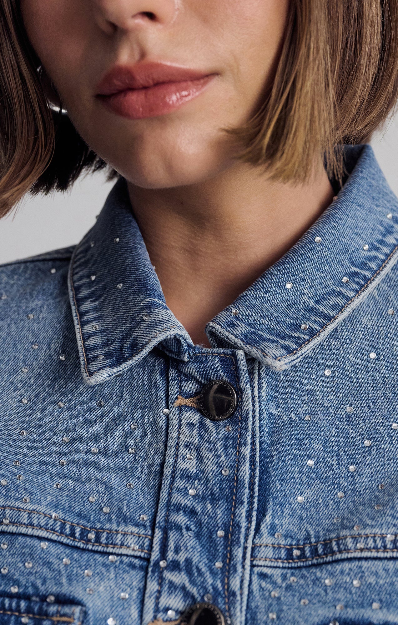 THALIA JACKET IN SHINY MID DENIM - Mavi Jeans