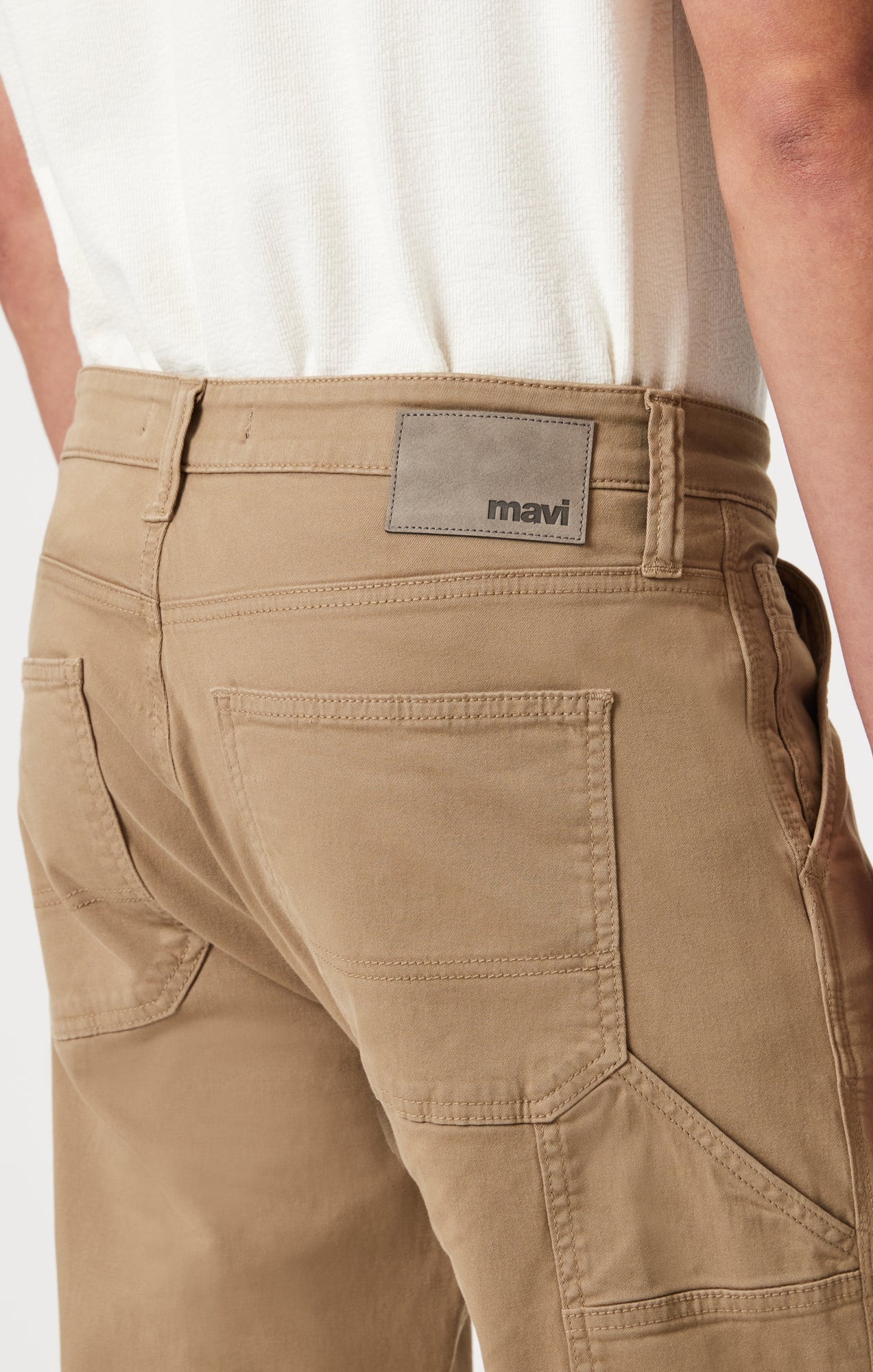 Mavi Men's Oxford Loose Straight Leg Pants In Khaki Casual Twill