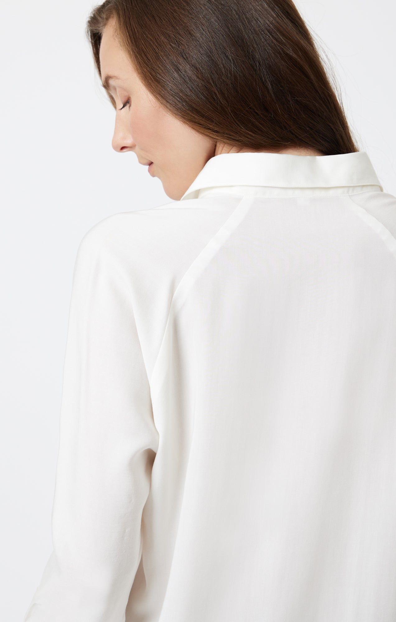 LONG SLEEVE TENCEL SHIRT IN ANTIQUE WHITE - Mavi Jeans