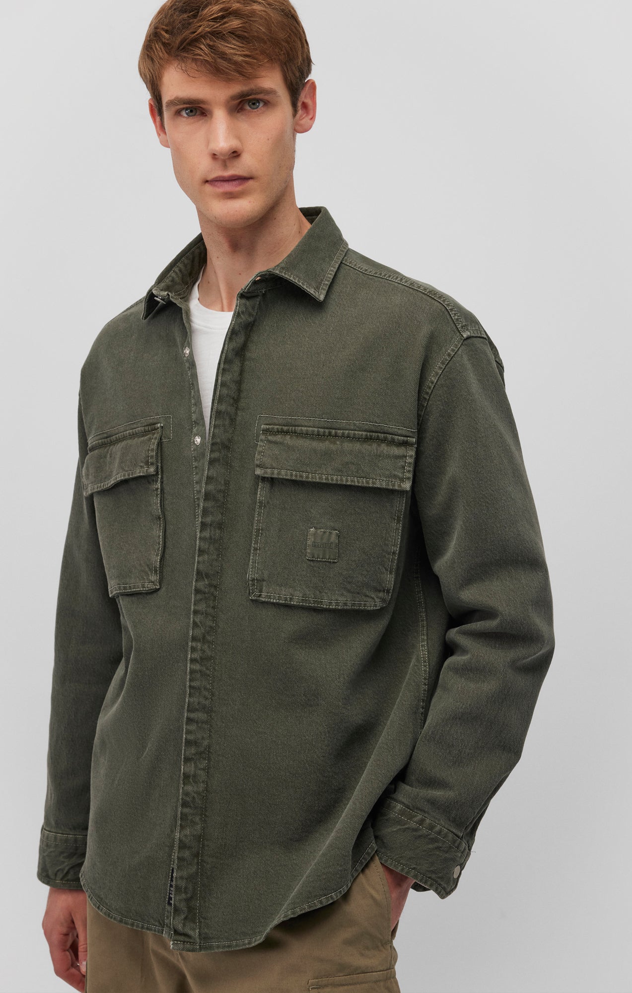 DOUBLE POCKET OVERSHIRT IN CLIMBING IVY - Mavi Jeans