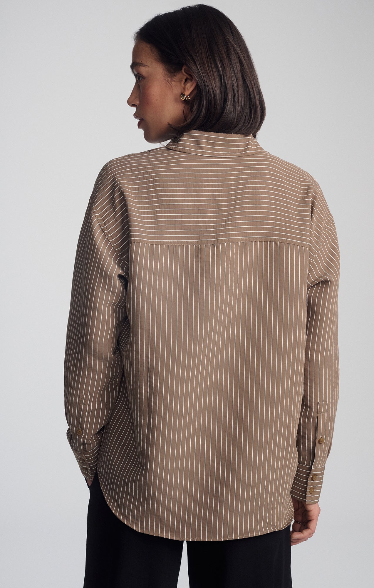 LUXE TOUCH TENCEL™ BUTTON-UP STRIPED SHIRT IN CUB STRIPE - Mavi Jeans
