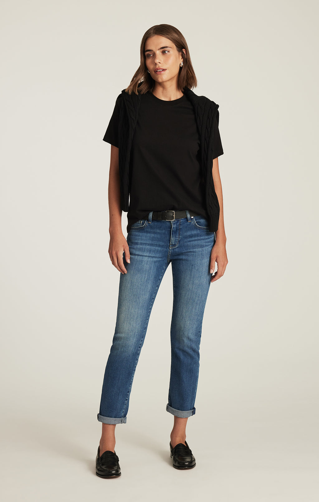 EMMA SLIM BOYFRIEND IN USED BRUSHED TRIBECA - Mavi Jeans