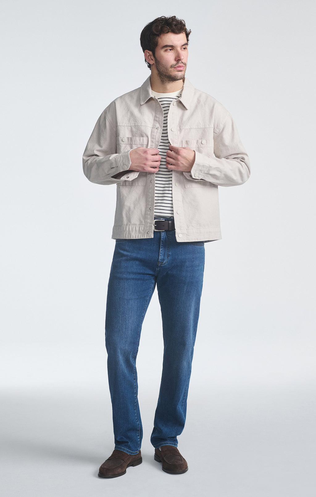 DOUBLE POCKET OVERSHIRT IN PELICAN - Mavi Jeans