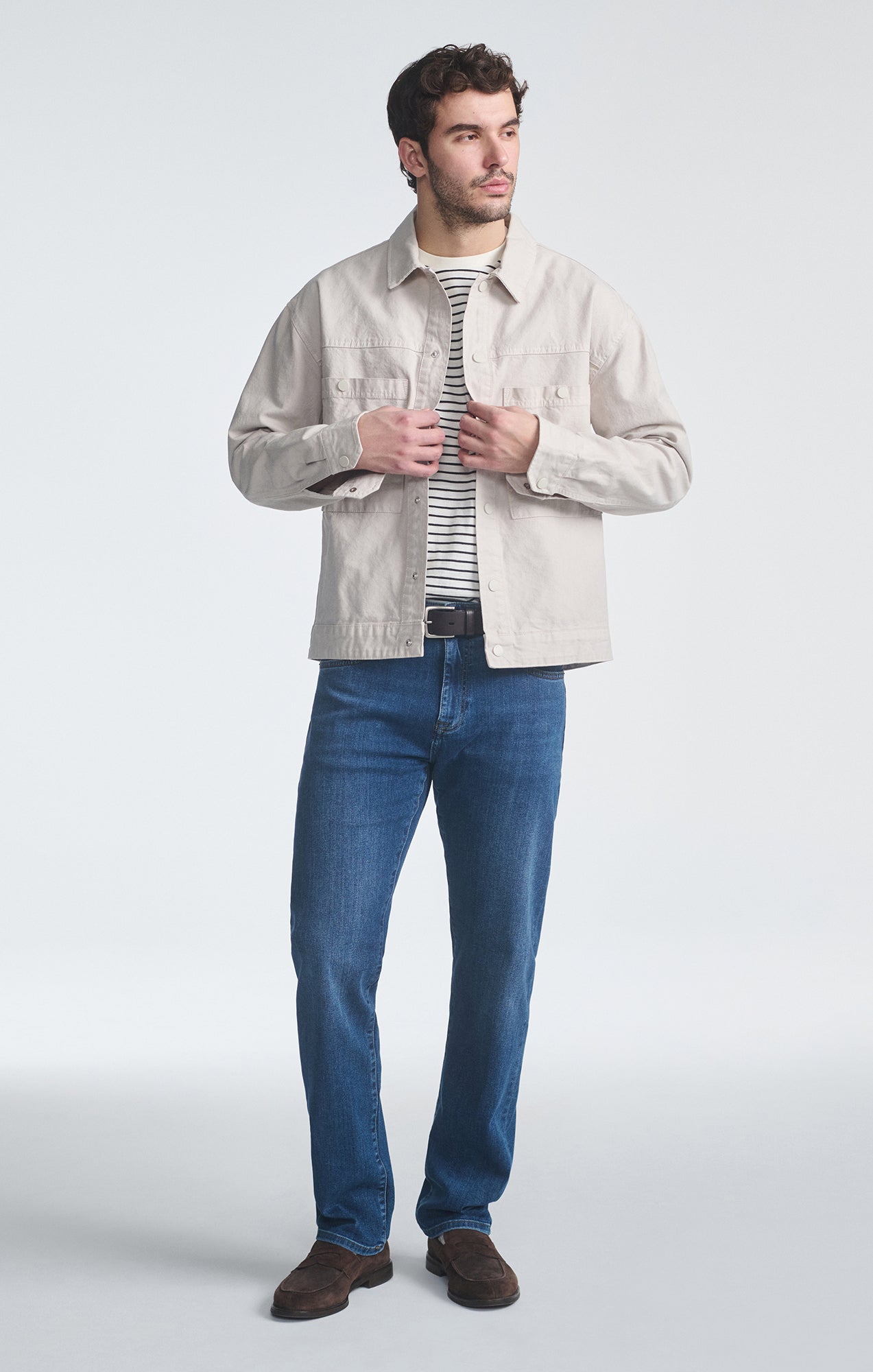 DOUBLE POCKET OVERSHIRT IN PELICAN - Mavi Jeans