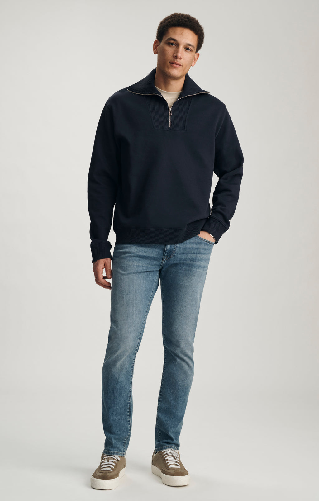 HALF ZIP SWEATSHIRT IN NIGHT SKY - Mavi Jeans