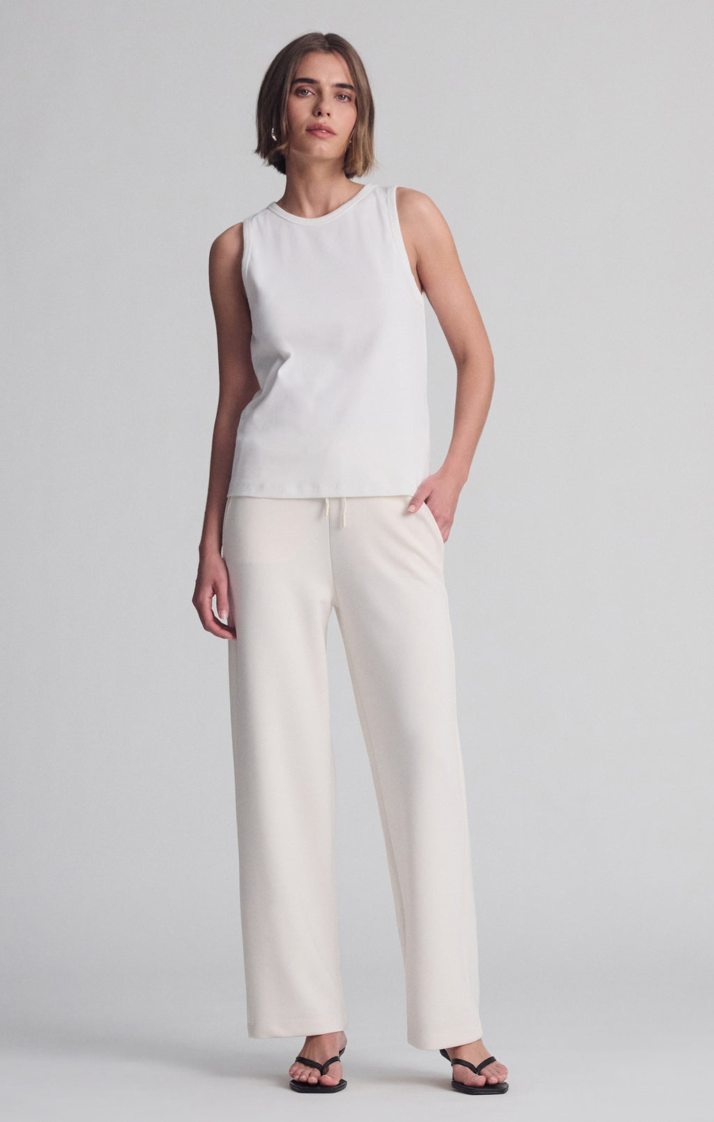 CONTOUR TANK TOP IN COCONUT MILK - Mavi Jeans