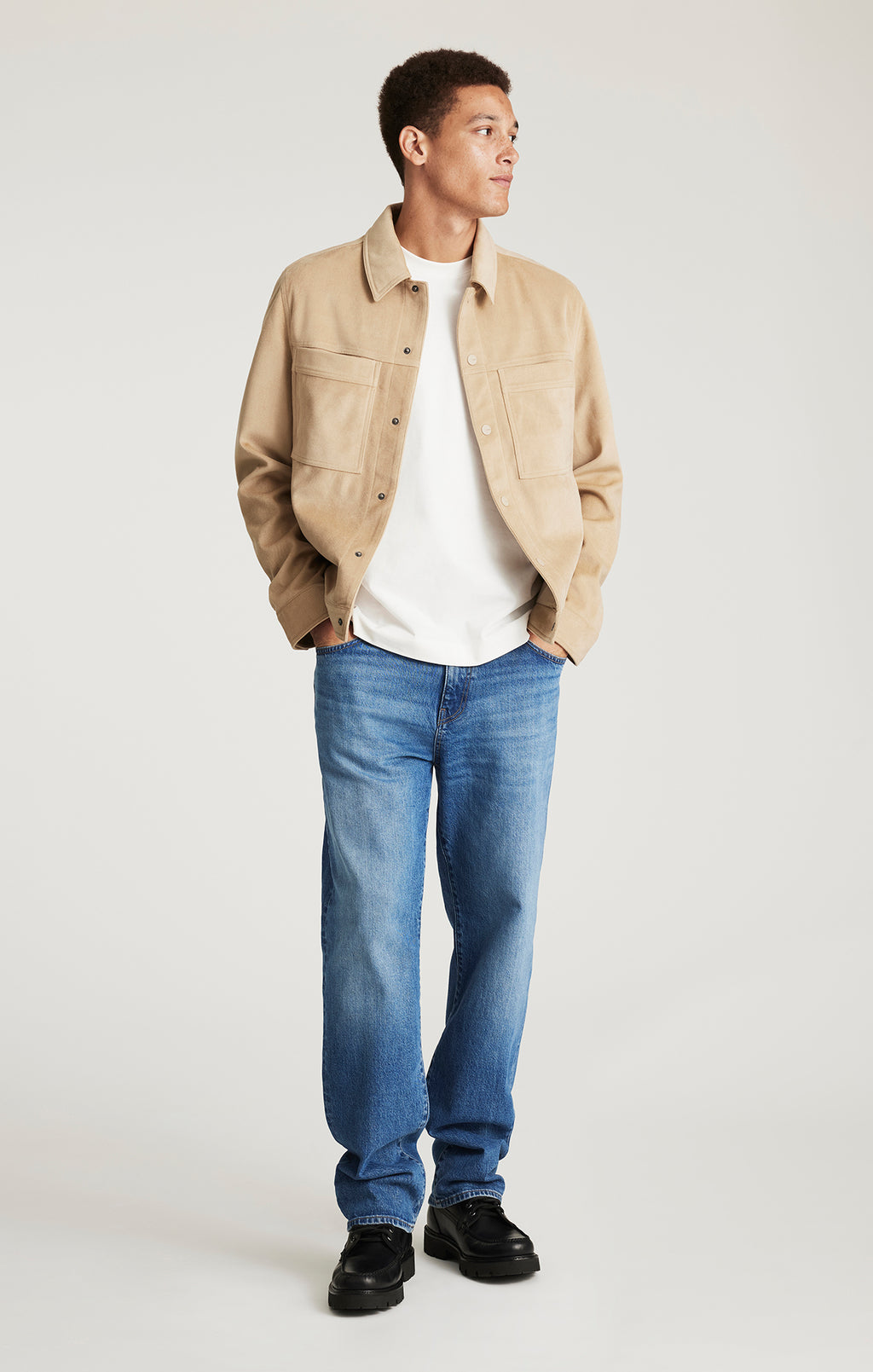 MARCEL LOOSE STRAIGHT LEG IN MID BRUSHED CLASSIC BLUE - Mavi Jeans