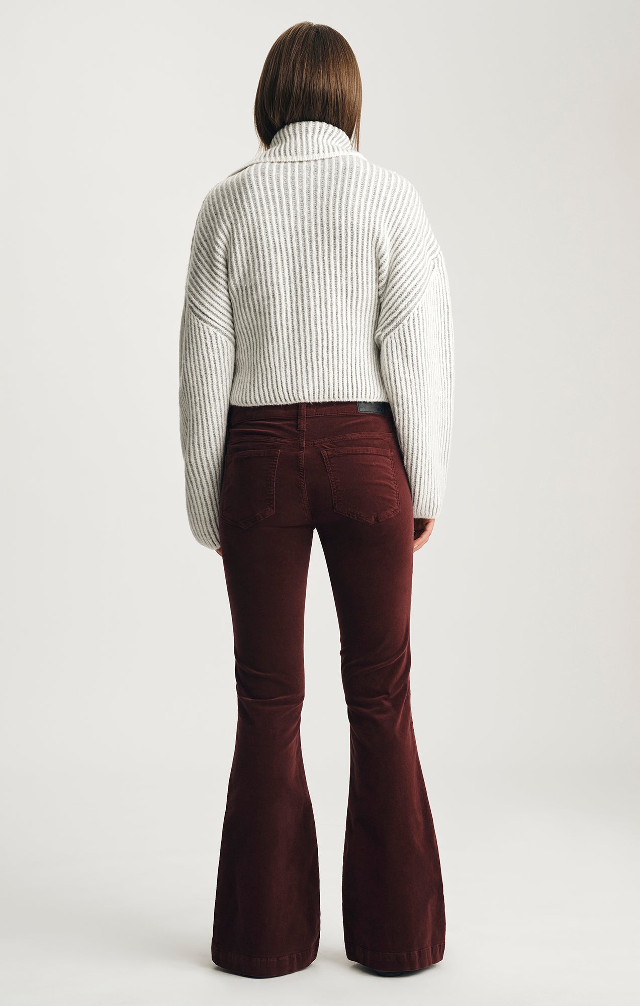 SYDNEY FLARE IN BURGUNDY VELVET