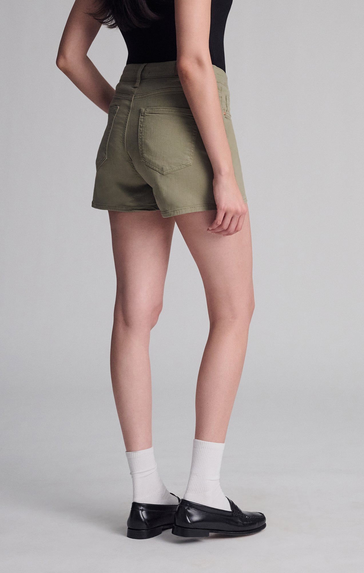HEIDI STRAIGHT LEG SHORTS IN GREEN FLEX BLUE - Mavi Jeans
