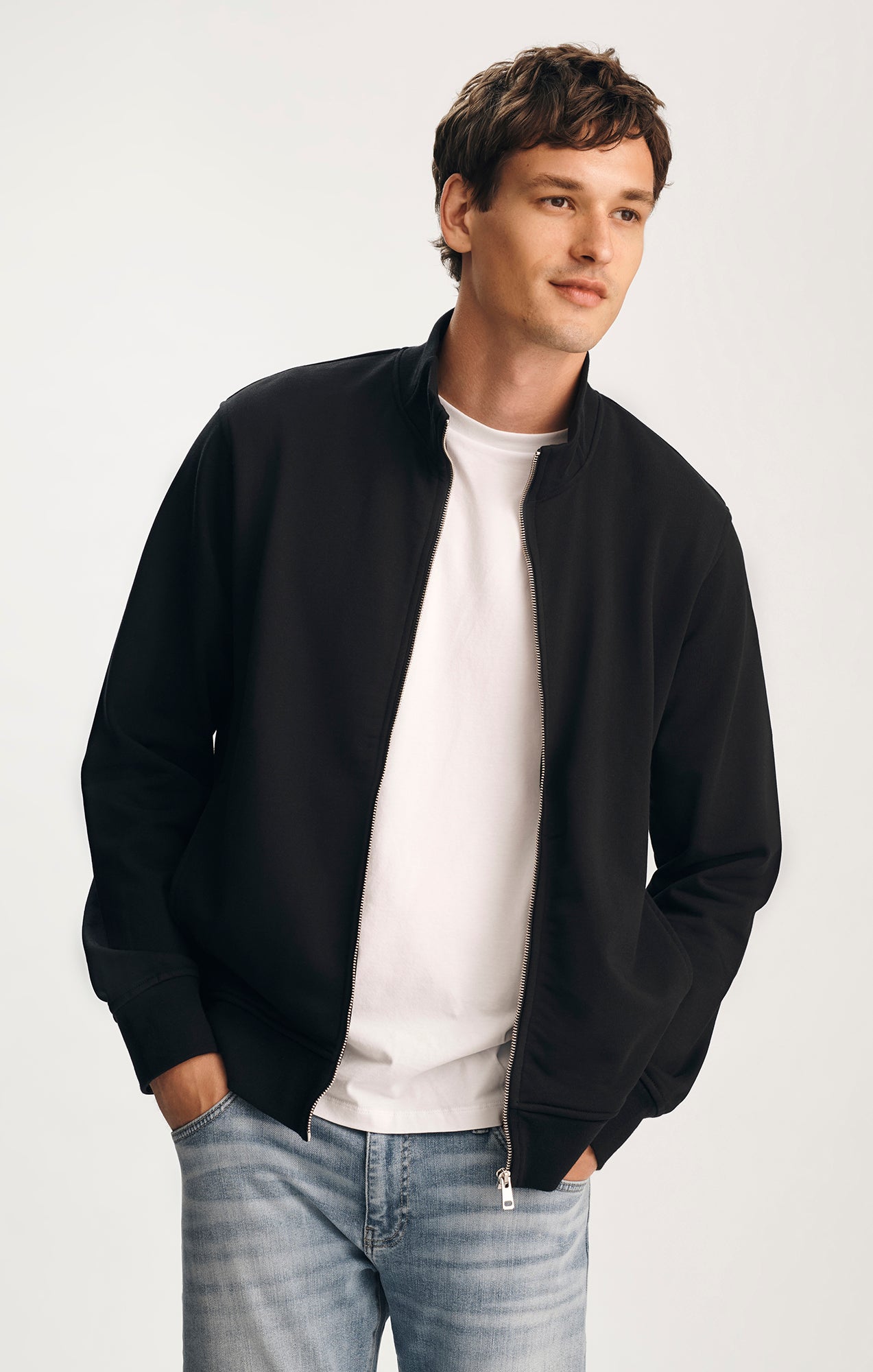 FULL ZIP SWEATSHIRT IN BLACK - Mavi Jeans