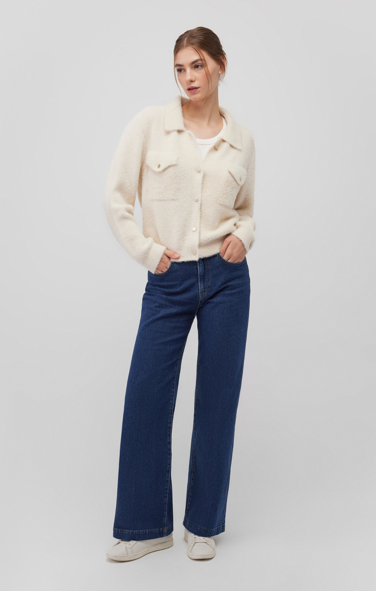 Mavi Women's Button Cardigan In Antique White