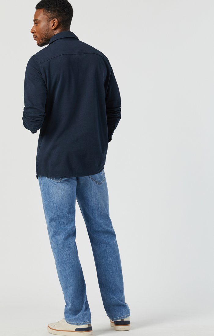 Men's Dark Blue Waterproof Membrane Relaxed Stretch Jeans