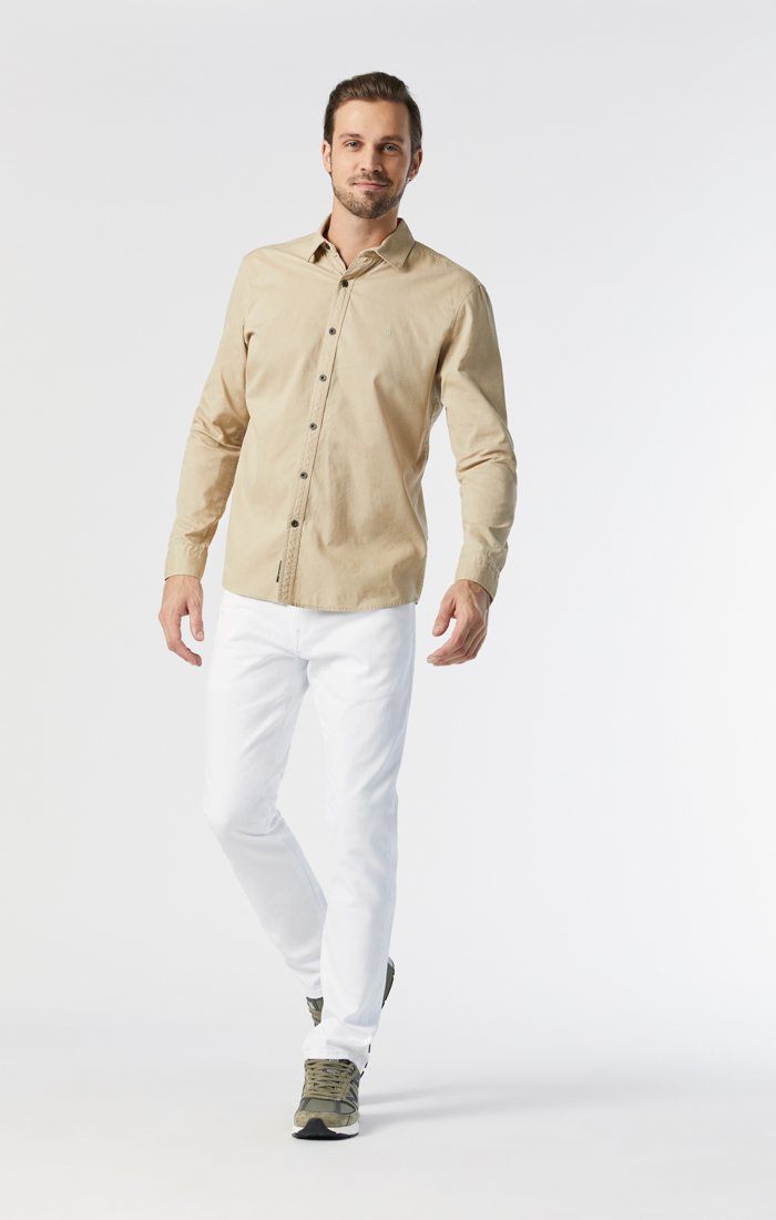 Mavi Men's Marcus Slim Straight Leg In Double White Supermove