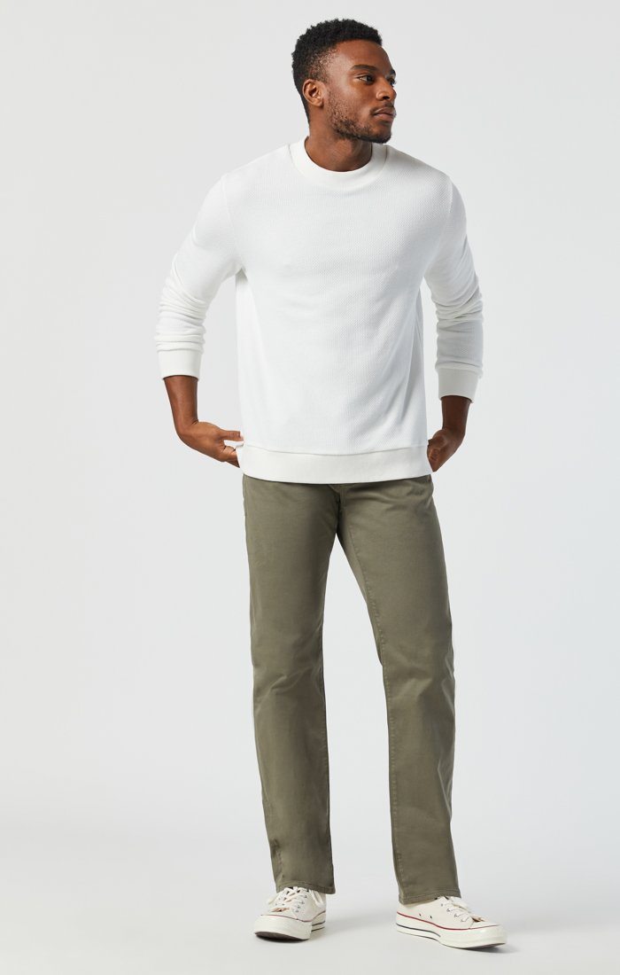 ZACH STRAIGHT LEG IN DUSTY OLIVE TWILL - Mavi Jeans