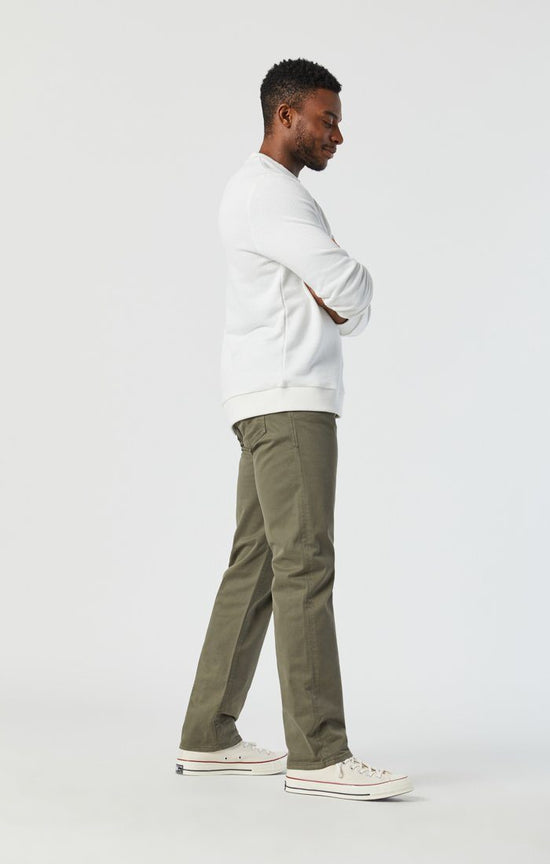 Mavi Men's Zach Straight Leg In Dusty Olive Twill